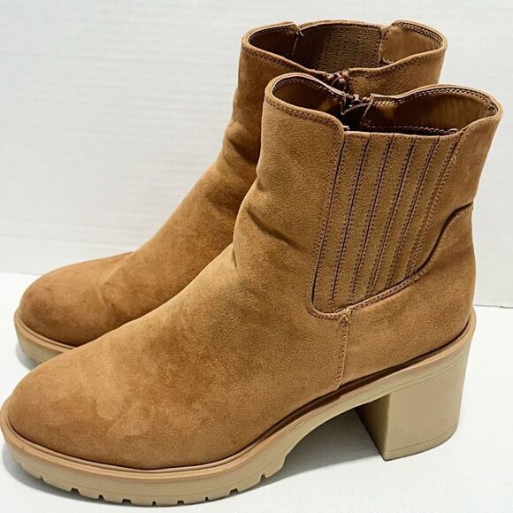 Universal‎ Thread Women's Cognac Katrina Platform Heeled Ankle Boots Tan Size 11 - Picture 14 of 14